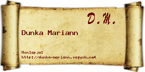 Dunka Mariann névjegykártya