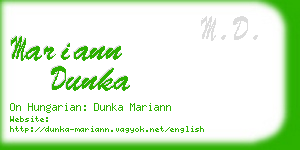 mariann dunka business card